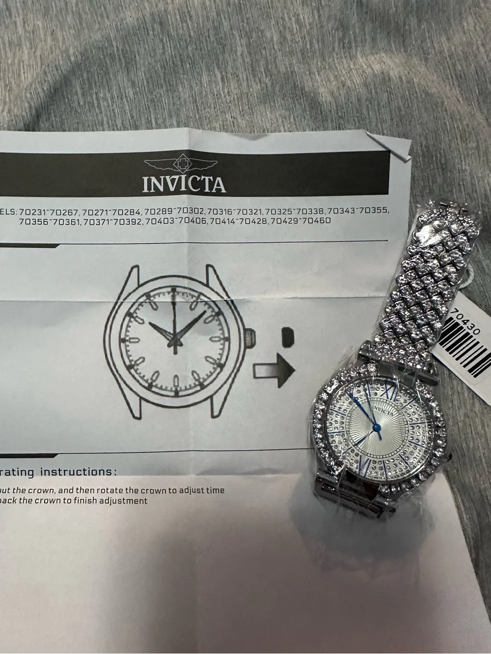 Invicta Celestial NWT Women's 70430 Silver Pavé Crystal Blue Numeral Watch w Box
